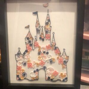 Paper scroll Disney castle artwork